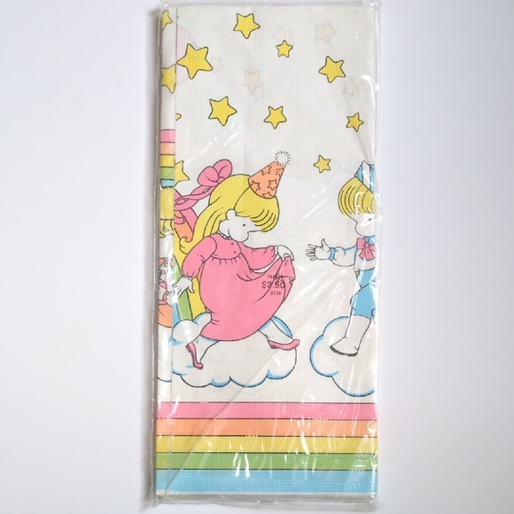Vintage 80s Hallmark Rainbow Cat Birthday Party Tablecloth Joan Walsh Angulnd - Picture 6 of 6